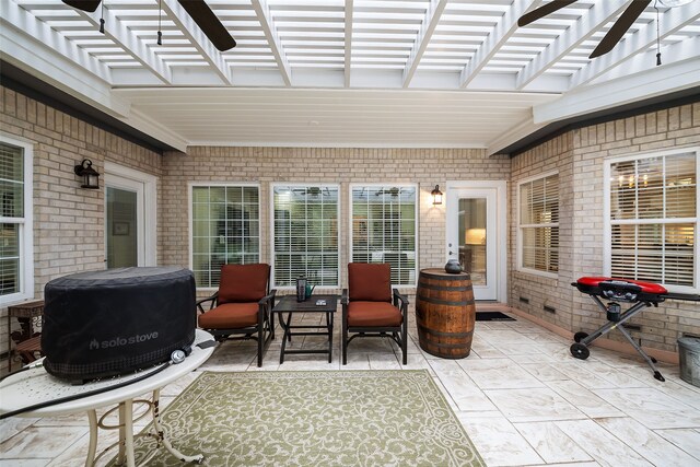 6602 Ranch Park Dr, Magnolia, TX 77354 - view of patio with a pergola and a grill