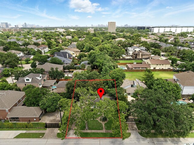 6305 S Rice Ave, Bellaire, TX 77401 - view of urban area featuring property parcel outlined