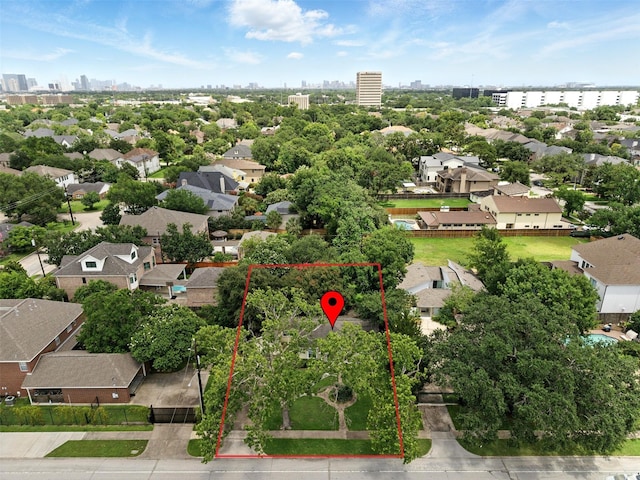 6305 S Rice Ave, Bellaire, TX 77401 - view of urban area with property parcel outlined