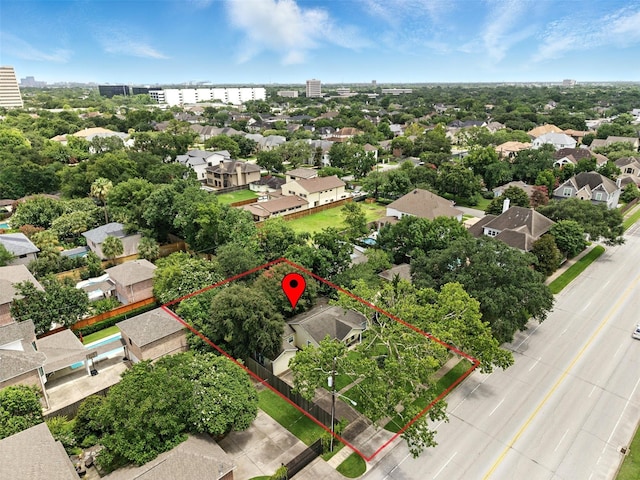 6305 S Rice Ave, Bellaire, TX 77401 - aerial view of residential area with property boundaries highlighted