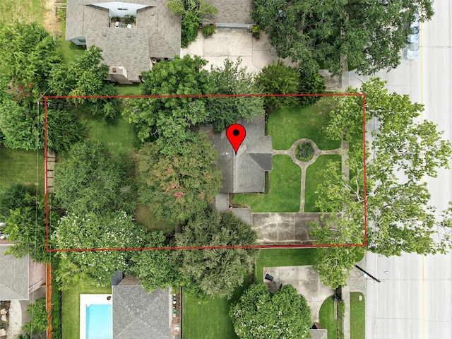 6305 S Rice Ave, Bellaire, TX 77401 - aerial overview of property's location with property boundaries highlighted