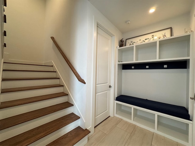 418 Bayou St, Houston, TX 77020 - mudroom with light tile patterned floors and recessed lighting