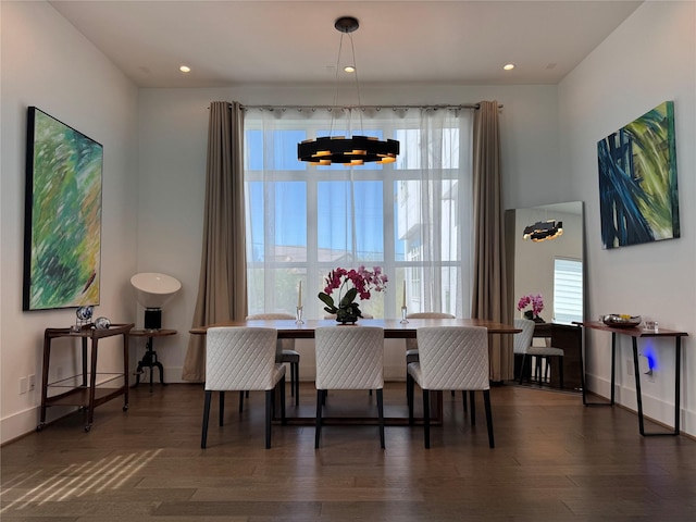 418 Bayou St, Houston, TX 77020 - dining room with wood finished floors, recessed lighting, and a chandelier