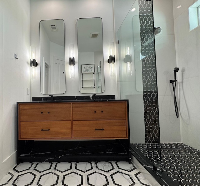 418 Bayou St, Houston, TX 77020 - bathroom with double vanity and walk in shower