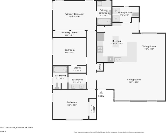 2327 Lamonte Ln, Houston, TX 77018 - view of floor plan / room layout