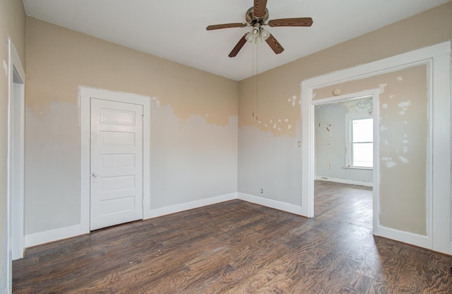3412 Avenue S, Galveston, TX 77550 - spare room with wood finished floors and a ceiling fan