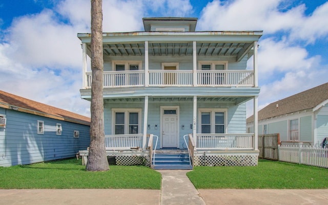 3412 Avenue S, Galveston, TX 77550 - view of front of home featuring a balcony and covered porch