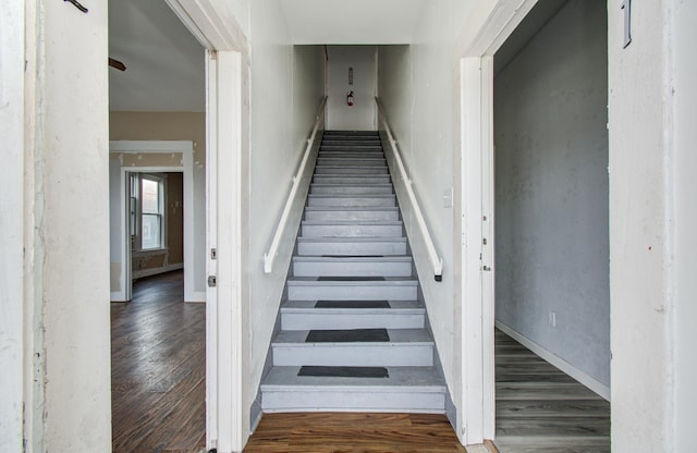 3412 Avenue S, Galveston, TX 77550 - stairway with wood finished floors and baseboards