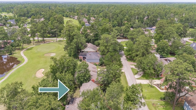 738 Stone Mountain Dr, Conroe, TX 77302 - aerial view of property's location featuring nearby suburban area and a golf club