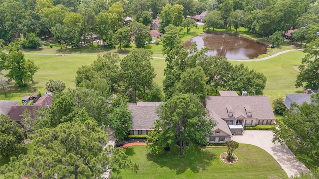 738 Stone Mountain Dr, Conroe, TX 77302 - drone / aerial view of a large body of water and a golf club