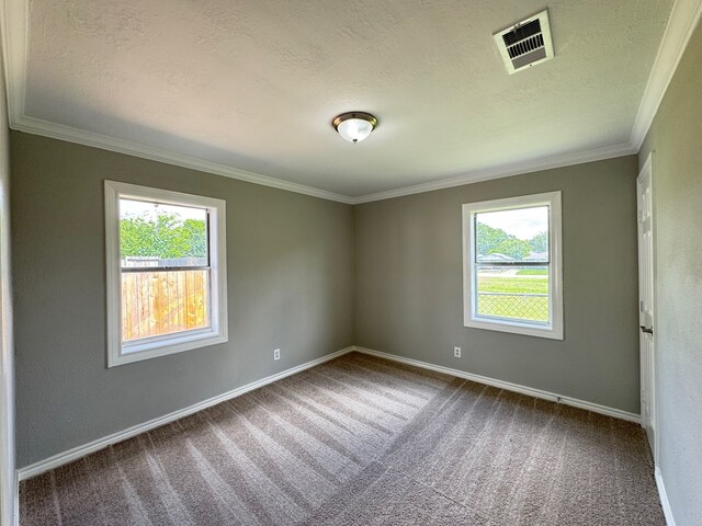 1013 E 40th St, Houston, TX 77022 - carpeted empty room featuring healthy amount of natural light, crown molding, and a textured ceiling