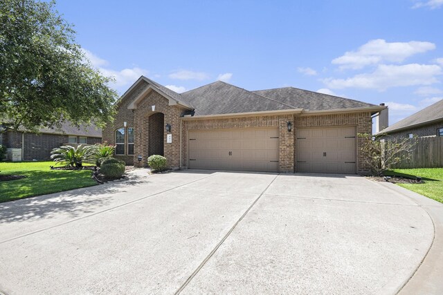 907 Fairway Dr, La Porte, TX 77571 - view of front of property featuring brick siding, an attached garage, concrete driveway, and roof with shingles