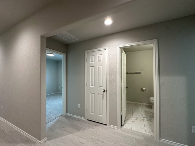 4215 Stuebner Hill Dr, Houston, TX 77068 - hall featuring light marble finish floors and recessed lighting
