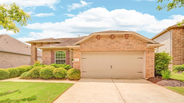 115 Meadow Ridge Way, Clute, TX 77531 - ranch-style home featuring brick siding, driveway, an attached garage, and roof with shingles