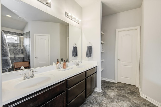 115 Meadow Ridge Way, Clute, TX 77531 - full bath featuring double vanity and a stall shower