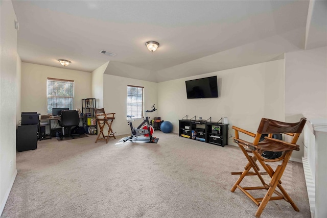 9859 Clanton Pines Dr, Humble, TX 77396 - living area with an office area and carpet floors