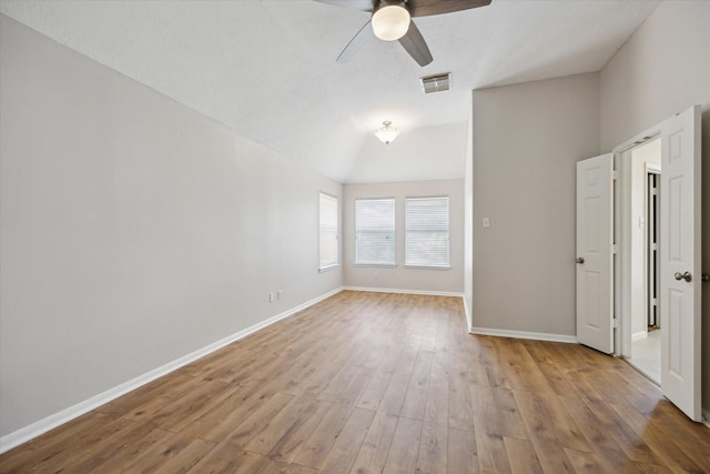 20703 Surrey Stone Ct, Katy, TX 77450 - unfurnished room with a ceiling fan, wood finished floors, and lofted ceiling