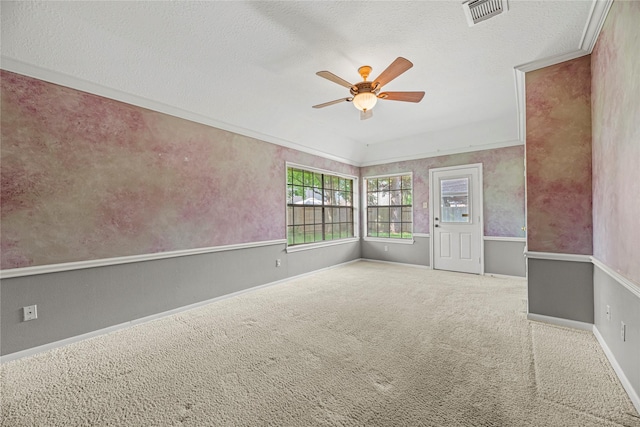 16307 Rainbow Lake Rd, Houston, TX 77095 - carpeted empty room with a ceiling fan and a textured ceiling