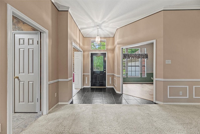 16307 Rainbow Lake Rd, Houston, TX 77095 - foyer entrance with crown molding and granite tiled floors