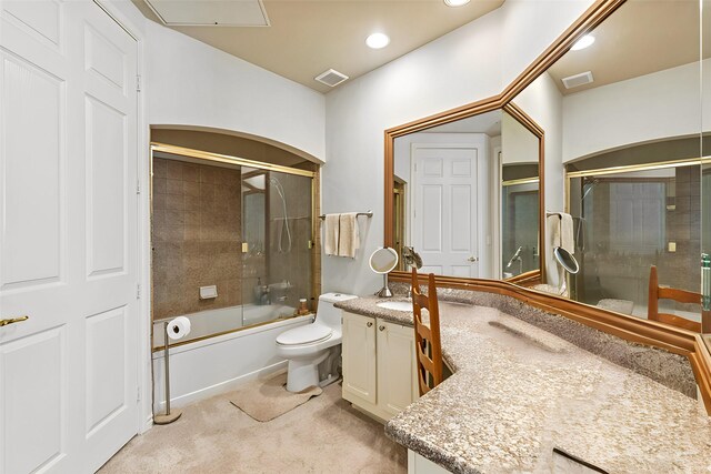2400 Mccue Rd Unit 116, Houston, TX 77056 - full bath featuring vanity, shower / bath combination with glass door, and recessed lighting