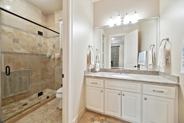 8518 Prichett Dr, Houston, TX 77096 - bathroom with a stall shower, vanity, and tile patterned flooring