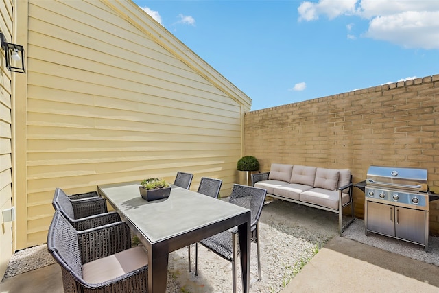 6315 Dellfern Dr, Houston, TX 77035 - view of patio with an outdoor hangout area, area for grilling, and outdoor dining space