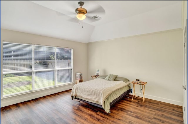3115 Sable Xing, San Antonio, TX 78232 - bedroom featuring lofted ceiling, wood finished floors, and ceiling fan