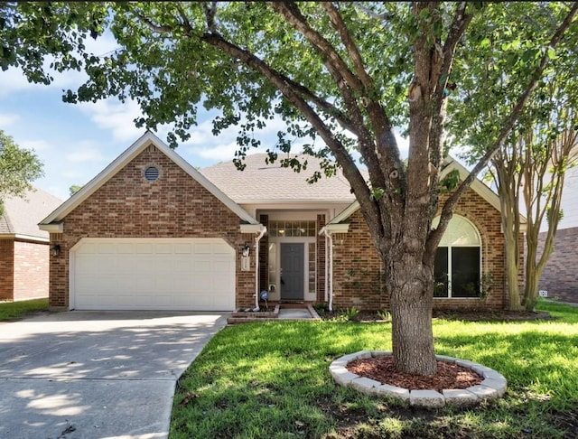 3115 Sable Xing, San Antonio, TX 78232 - single story home with a garage, a front yard, driveway, and brick siding