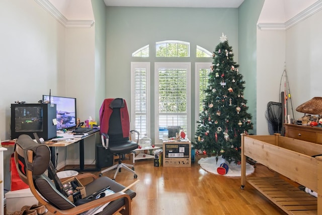 8414 Atascocita Lake Way, Humble, TX 77346 - office area with healthy amount of natural light and wood finished floors