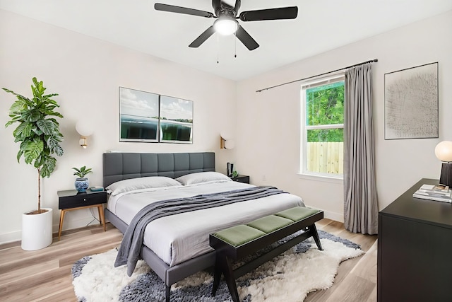 6321 Joe Louis Ln, Houston, TX 77091 - bedroom featuring light wood-style floors and a ceiling fan