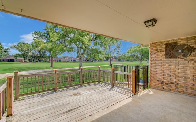 3618 Teakwood Ln, Pearland, TX 77584 - wooden deck with a lawn and view of golf course