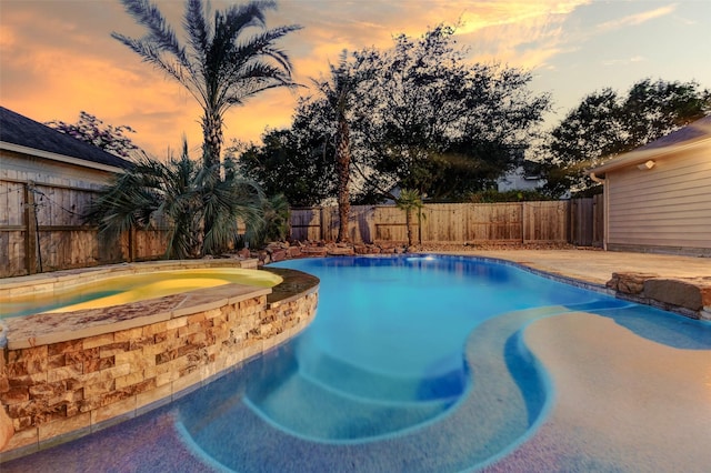 2226 Arrowwood Trl, Katy, TX 77494 - view of pool with a fenced backyard and a pool with connected hot tub