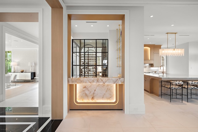3649 Chevy Chase Dr, Houston, TX 77019 - wine room featuring recessed lighting