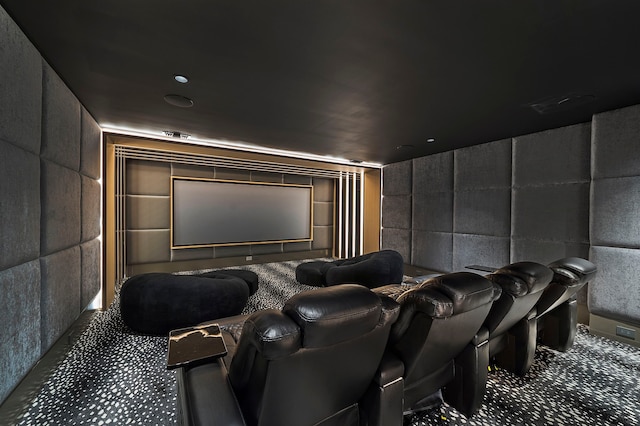 3649 Chevy Chase Dr, Houston, TX 77019 - cinema featuring concrete block wall and carpet floors