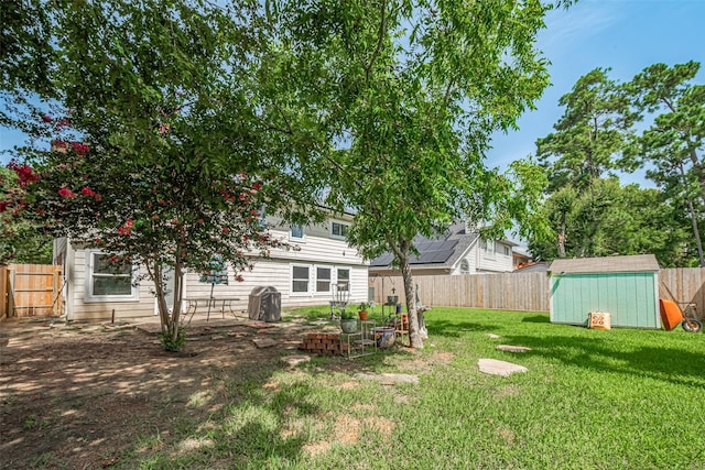 16410 Great Frst, Humble, TX 77346 - fenced backyard featuring a storage shed
