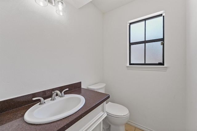 6711 Walton Heath Dr, Houston, TX 77069 - half bath with vanity and tile patterned floors