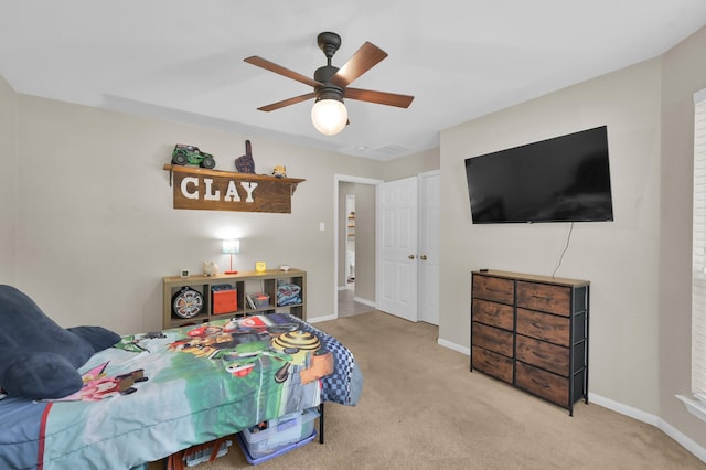 155 Fairwind Trail Dr, Conroe, TX 77385 - bedroom featuring carpet flooring and ceiling fan