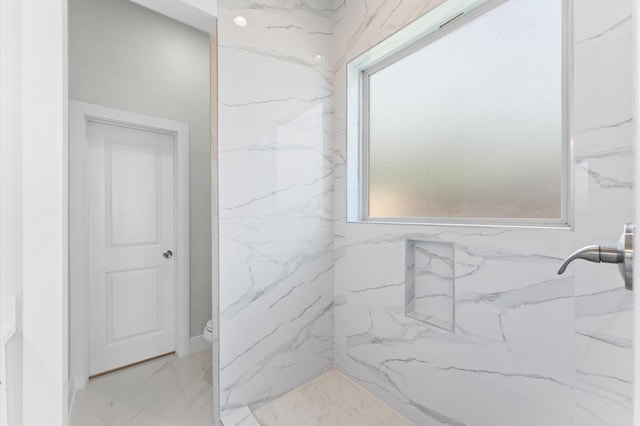 7407 Cora St, Houston, TX 77088 - full bathroom featuring marble finish floors and a marble finish shower
