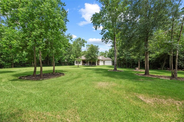 25010 Butler Hill Ct, Tomball, TX 77375 - view of grassy yard with an attached garage