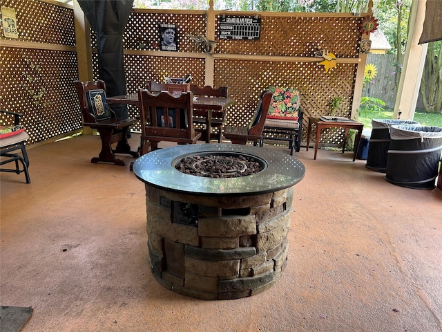 1012 Joyce St, Houston, TX 77009 - view of patio / terrace with an outdoor fire pit
