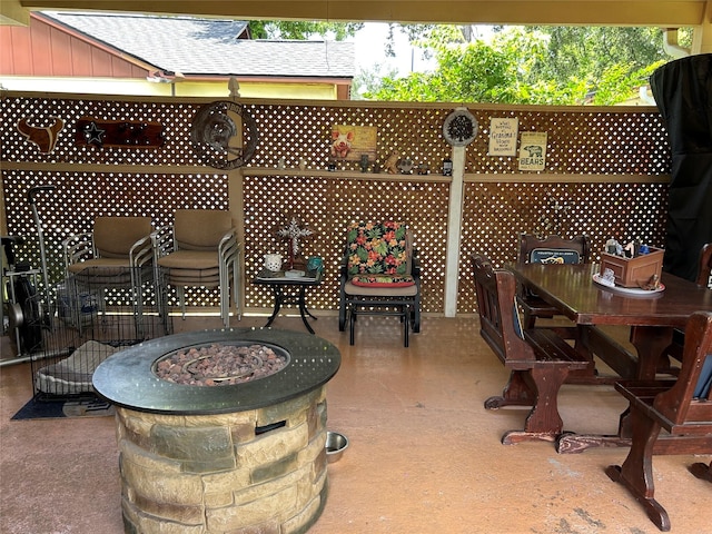 1012 Joyce St, Houston, TX 77009 - view of patio / terrace with an outdoor fire pit