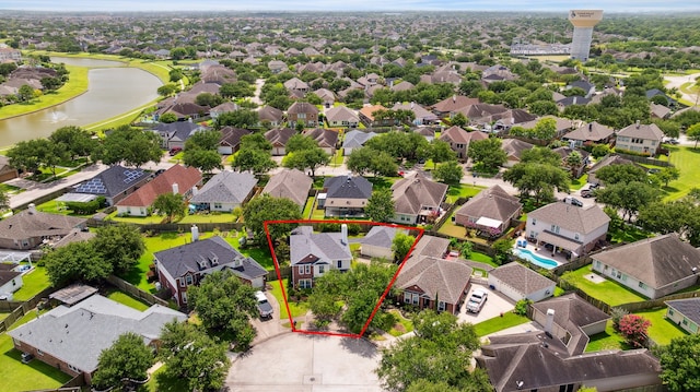 3282 Bend Cove Ct, League City, TX 77573 - aerial view of residential area featuring a large body of water