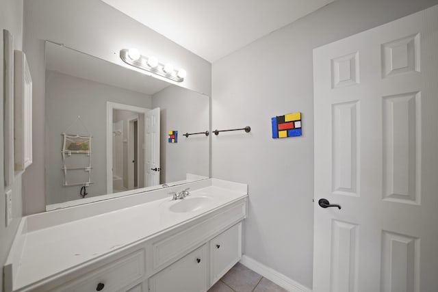 14210 Northface Manor Ct, Cypress, TX 77429 - bathroom featuring vanity, tile patterned flooring, and a shower