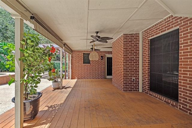 7943 Scenic Canyon Ln, Houston, TX 77095 - wooden deck with ceiling fan