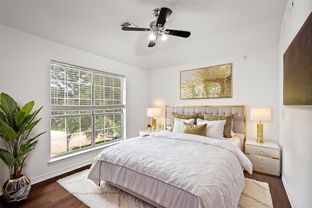 7943 Scenic Canyon Ln, Houston, TX 77095 - bedroom featuring multiple windows, wood finished floors, and ceiling fan