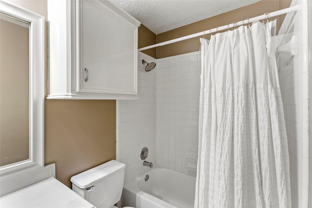 110 Rustling Wind Dr, Montgomery, TX 77356 - bathroom featuring shower / bathtub combination with curtain, a textured ceiling, and vanity