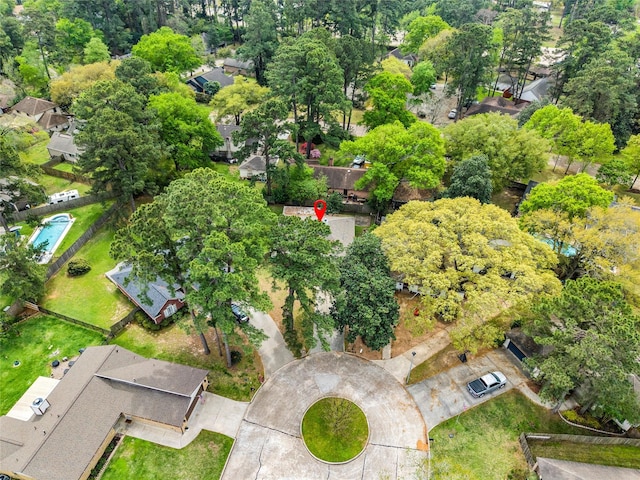 110 Rustling Wind Dr, Montgomery, TX 77356 - aerial view of property and surrounding area with a tree filled landscape