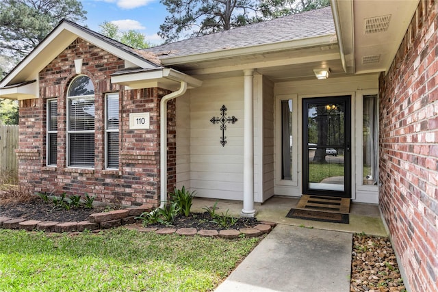 110 Rustling Wind Dr, Montgomery, TX 77356 - property entrance with brick siding and a shingled roof