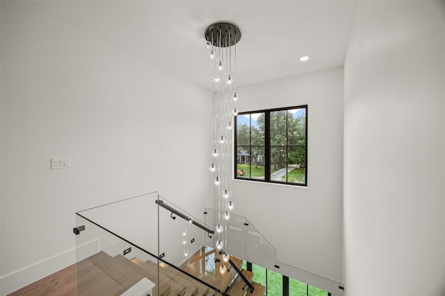 431 W 30th St, Houston, TX 77018 - staircase with wood finished floors and recessed lighting