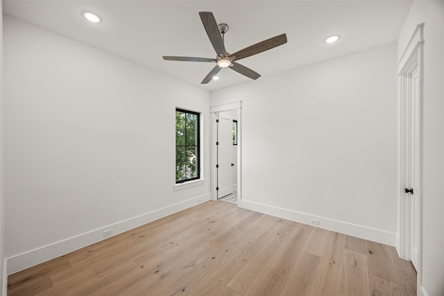 431 W 30th St, Houston, TX 77018 - unfurnished room with recessed lighting, ceiling fan, and light wood-style floors